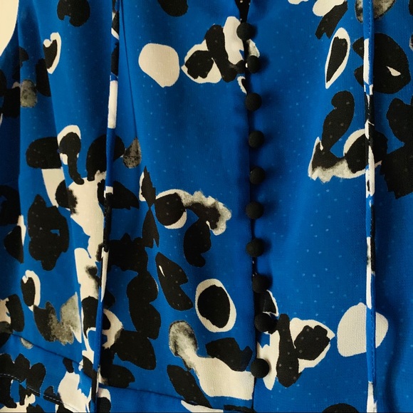 Cabi Untamed Blue Floral Midi Cocktail Dress 5576 - Picture 4 of 8